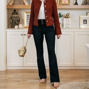 Veronica Beard Beverly Skinny Flare High Rise Jeans in Indigo Rinse